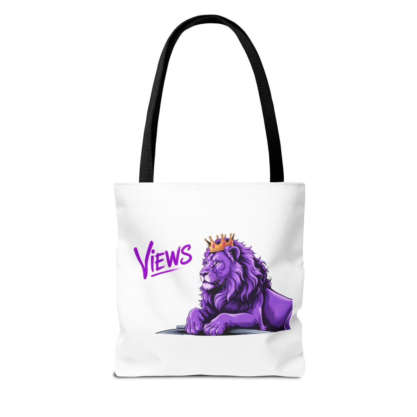 City Views "Ruler Vision" Tote Bag - Unique Gift for Travel & Shopping - Stylish Accessory with Lion Design - 100% Polyester - Reinforced Handles & Boxed Corners - Versatile & Durable