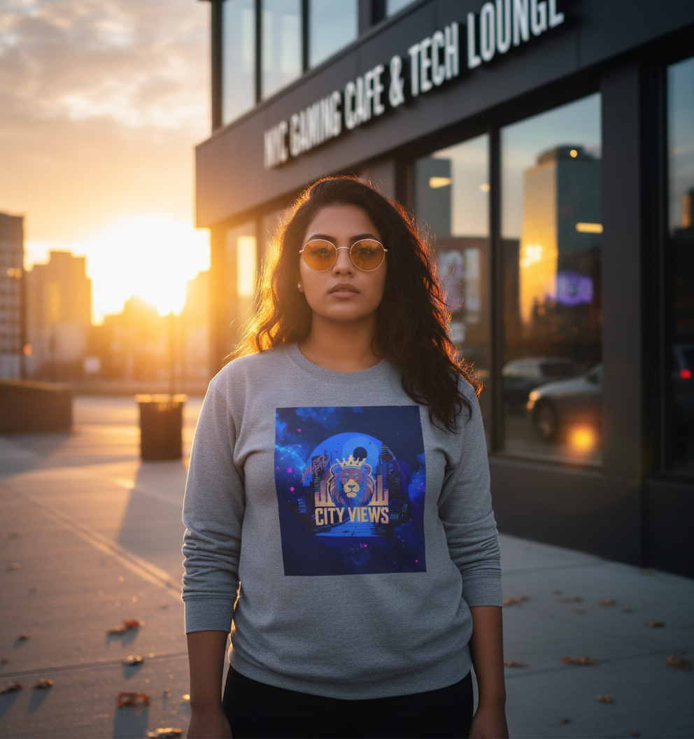 Cozy City Views " City Dweller " Sweatshirt, Urban Fashion, Unisex Graphic Pullover, Casual Wear, Gifts for Him and Her, Cozy Outerwear