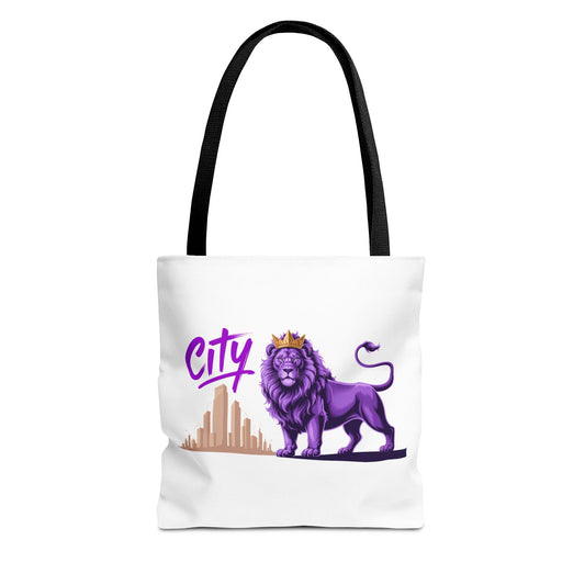 City Views "Ruler Vision" Tote Bag - Unique Gift for Travel & Shopping - Stylish Accessory with Lion Design - 100% Polyester - Reinforced Handles & Boxed Corners - Versatile & Durable