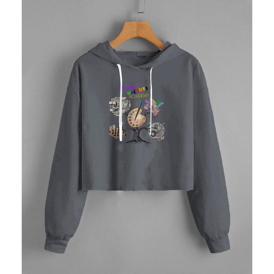 "The Creative Synthesis Tree" Lady'S Fleece Cropped Hoodie  Does not apply